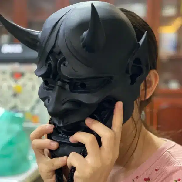 Adult Unisex Halloween Japanese Sealed Prajna Devil Hannya Noh Kabuki Demon Oni Samurai Full Face Mask 1
