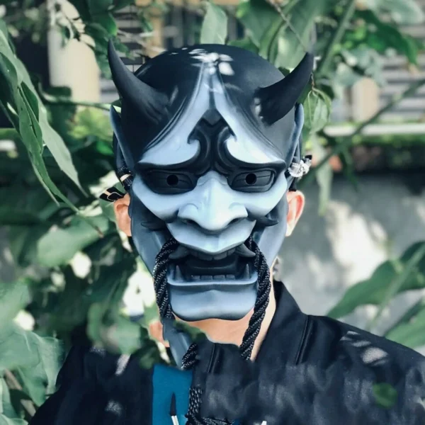 Adult Unisex Halloween Japanese Sealed Prajna Devil Hannya Noh Kabuki Demon Oni Samurai Full Face Mask 2