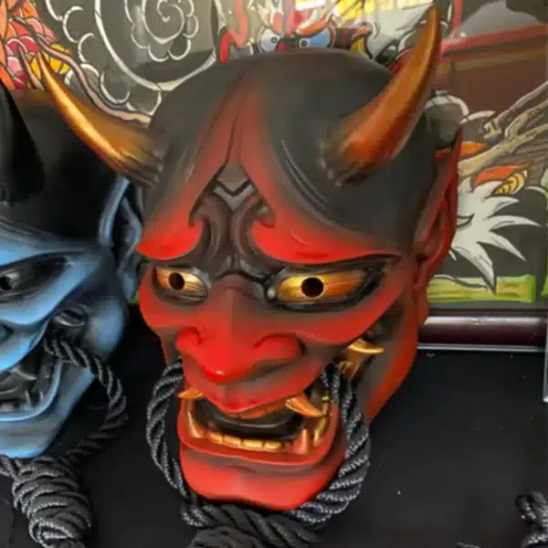 Adult Unisex Halloween Japanese Sealed Prajna Devil Hannya Noh Kabuki Demon Oni Samurai Full Face Mask 3
