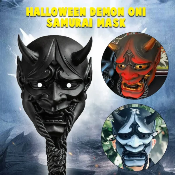 Adult Unisex Halloween Japanese Sealed Prajna Devil Hannya Noh Kabuki Demon Oni Samurai Full Face Mask 5