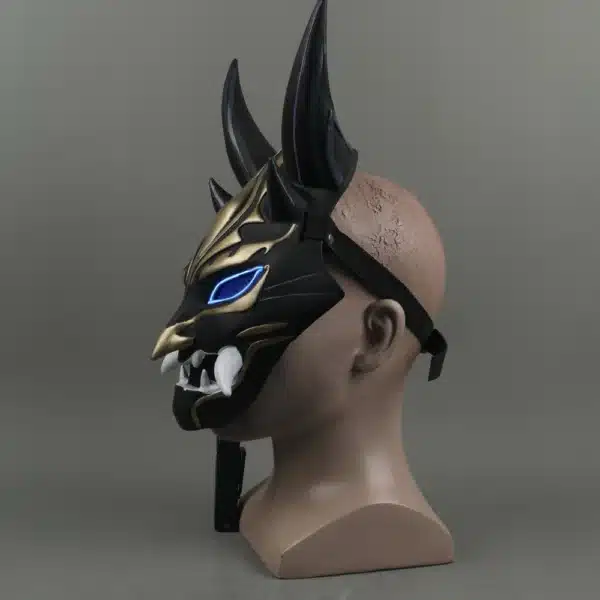 Game Genshin Impact Xiao Resin Helmet Cosplay Mask Led Light PVC Helmet Halloween Party Prop Carnival 3